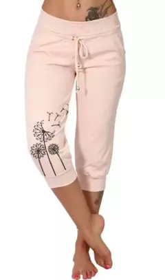 Calças casuais com ajuste solto estampadas com cinto, calças elegantes de cintura alta - comprar online