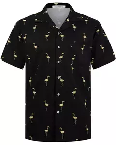 Camisa havaiana masculina de botão manga curta, estampada em coqueiro, camisa aloha, camisa casual de praia, plus size, moda verão, 6XL