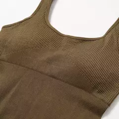 Macacão feminino roupa de uma peça sem mangas o-pescoço bodysuit macacão casual streetwear roupas femininas esportivas - comprar online