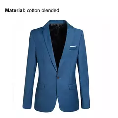 Jaqueta monocromática masculina, bolsos com aba, blazer, clássico, casual, casaco de negócios, botão único, lapela na internet
