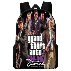 Mochila escolar impermeável para meninos e meninas, mochila para Grand Theft Auto Collage, jogo de aventura, bolsa GTA