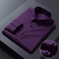 Homens de Manga Longa Stretch Camisas, Anti-Rugas Camisas, Slim Fit, Blusa de Negócios Sociais, Branco, Novo, S-8XL - Wolf Magazine