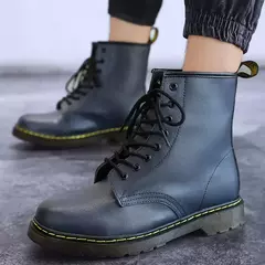 Botas de couro genuíno clássico de seis furos para homens e mulheres, bota curta, bota de equitação ao ar livre, estilo britânico, moda, tamanho 35-48 - comprar online