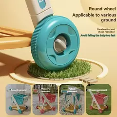 Grande carrinho de compras de supermercado para crianças, carrinho para crianças, brinquedos Push Car, simulação de frutas, comida, presentes de aniversário, novo - comprar online