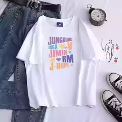 Camiseta estampada Bts masculina e feminina, jungkook, Jimin V, J-Hope, Rm Jin, manga curta, moda casual, qualidade superior - loja online