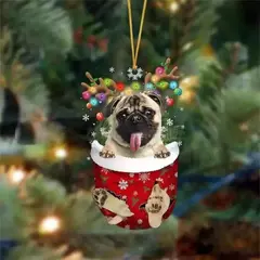 1 pçs enfeites de natal pendurado decoração presente bonito cão natal família pendurado árvore dos desenhos animados produto pingente personalizar h0o1 - loja online