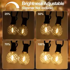 Conectável Diamond Outdoor Light Guirlanda, impermeável Jardim Fairy Lights, Natal Decorativo String Light, E12, 220V, G40 - loja online