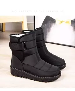 Botas de neve impermeáveis antiderrapantes para mulheres, sapatos de plataforma, tornozelo quente, sapatos acolchoados de algodão, inverno - Wolf Magazine