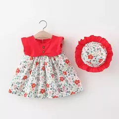 Conjuntos de roupas de verão para bebês, vestido sem mangas, calças curtas e vestido, patchwork listrado, fofo, 6-24M, 2 pcs, 2023 - comprar online