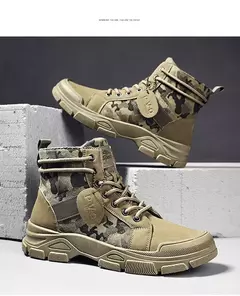 Botas de deserto masculinas de cano alto, botas casuais masculinas, sapatos de treino masculinos confortáveis, tendência estilo britânico, moda ao ar livre, 2024 - comprar online