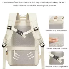 Imagem do Mochila de viagem das mulheres dos homens expandido grande capacidade saco caminhadas negócios mochilas para portátil carregamento usb à prova dwaterproof água escola volta pacote