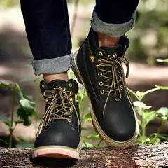 Mulheres de couro genuíno inverno tornozelo dos homens militar trekking neve amarelo designer botas táticas ao ar livre para homens sapatos trabalho tênis