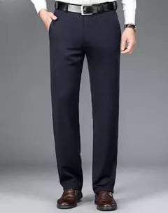 Calças de roupa elástica de resfriamento masculina, calças estrias de escritório, seda gelada, calça masculina de verão, calças de alfaiataria elegante, clássica, 2024 - loja online