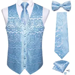 Festa de casamento ouro colete paisley floral jacquard colete masculino 4 pçs colete gravata lenço anel hanky abotoaduras conjunto dibangu na internet