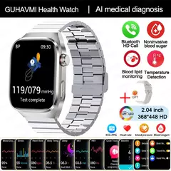 Micro exame físico de grau médico relógio inteligente para homens, ECG, PPG, glicose no sangue, freqüência cardíaca, pressão arterial, relógios de saúde, novo, 2024