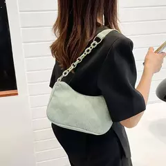 Imagem do Bolsas de veludo vintage feminino, bolsa axilas, bolsas de ombro com zíper, bolsas pequenas, embreagem casual macia, moda feminina, outono, inverno
