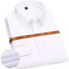 Camisa de negócios de cor sólida masculina, Moda formal, Fino, Clássico, Básico, Casual, Fino, Branco, Manga comprida, Social, Roupas de marca, Novo - comprar online