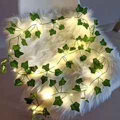 Green Leaf Ivy Vine com luzes LED String, Guirlanda para casa, Decoração do quarto, Wedding Glowing, Planta artificial, 2m na internet