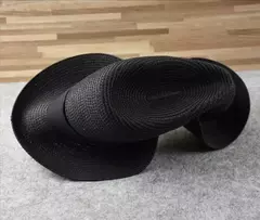 Chapéu de palha panaman cabeça grande masculino, chapéu de tecido dobrável, chapéu top jazz, proteção solar, sombreamento solar, tamanho grande, 63cm na internet