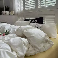 Imagem do Minimalista listrado azul Duvet Cover, pequeno, fresco, estilo japonês, 4 Piece Set
