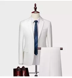Imagem do (Jaqueta + Calças) Últimas Homens Terno Set Blazers Formais Slim Fit Negócios Smoking 2 Pcs Terno Do Noivo Vestido de Noiva Homem Terno S-6XL