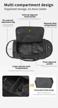 Sacos impermeáveis de esportes para homens, Sacos de ginástica para Fitness, Treinamento, Saco ao ar livre, Mensageiro Masculino, Bolsa de Viagem, Garantia vitalícia - loja online
