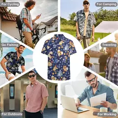 Camiseta havaiana masculina de manga curta, estampa de ovelha 3D, roupas de praia soltas, camisas grandes, verão - Wolf Magazine