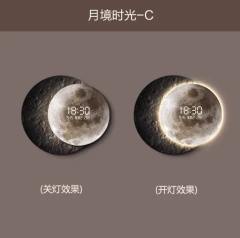 Sentido avançado 2025 tv fundo luz de parede luxo lua sofá com relógio sala estar varanda circular lâmpada mural