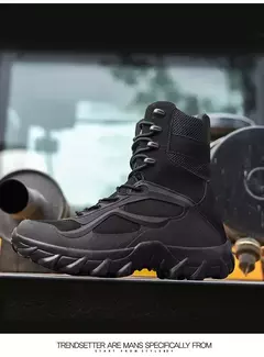 Botas de couro masculinas, sapatos casuais ao ar livre, designer leve, botas de trabalho quentes, botas artesanais clássicas - Wolf Magazine