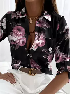 Camisa havaiana de manga comprida feminina com estampa 3D, camisas soltas femininas, tecido confortável, moda casual, tamanho do personagem, quente - comprar online