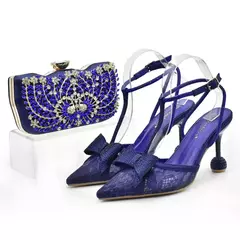 Sapato italiano e saco conjunto para mulheres, sapatos nigerianos, bolsa de correspondência para festa de casamento real, sapatos de luxo, moda mais recente - loja online