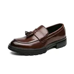 Mocassins macios masculinos, sapatos de couro borla, sapatilha de condução, marca de luxo, plus size, 46, alta qualidade, moda - loja online