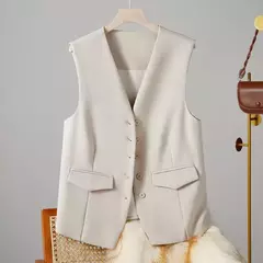 Imagem do Colete vintage sem mangas feminino, Casacos elegantes, Casacos, Roupa casual, Monocromática, Streetwear, Primavera, Verão, Outono, Vestuário