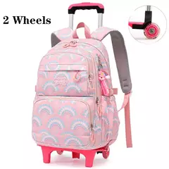 Rolling School Bags for Girls, Mochila impermeável para crianças com rodas, Trolley Luggage Back Pack, Ensino médio - comprar online