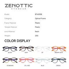 Zenottic 2024 retro óculos de leitura anti luz azul bloqueando leitores moda leve óculos feminino masculino dioptria 0 a 4.0 - Wolf Magazine
