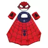 Conjunto de fantasia de super-herói de desenho animado para meninos e meninas Halloween vestir capa de aranha e máscara com pulseira