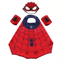 Conjunto de fantasia de super-herói de desenho animado para meninos e meninas Halloween vestir capa de aranha e máscara com pulseira - comprar online