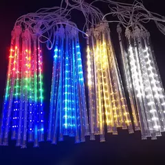 LED Meteor Shower Rain Lights Fairy String Light Impermeável, queda de chuva, festa de Natal, decoração do pátio, 1pc, 50cm - loja online