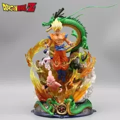 Dragon Ball Z Anime Figurine, Son Goku, Freeza Shenron, Estátua Super Saiyan, boneca modelo PVC, presentes de Natal Toy, 23cm - comprar online