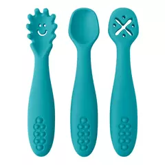 3 pçs colher de silicone garfo para utensílios de bebê conjunto alimentação comida criança aprender a comer treinamento garfo macio talheres utensílios de mesa das crianças - Wolf Magazine