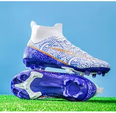 Botas longas de futebol para homens, grama infantil, TF, FG Training Soccer Shoes, tênis esportivos profissionais, tênis de futebol ao ar livre - loja online