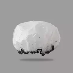 Double-Layer Shower Cap para senhoras, PVC, impermeável, à prova de óleo, banheiro, cozinha, agregado familiar, banhando-se na internet