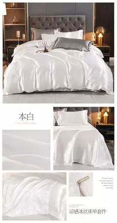 Monocromático Rayon Satin Conjunto de cama, luxo Duvet Cover Kit, Twin Queen e King Size, Home Textile, 3PCs, 4PCs na internet