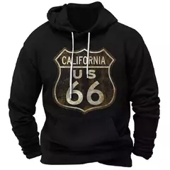 Imagem do Homens e mulheres Route 66 3D Print Hoodies, moletons vintage, fatos de treino, roupas masculinas, moda