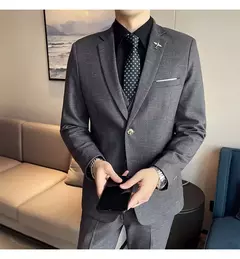 Terno xadrez formal masculino, vestido de noiva noivo, blazer de festa, calças, jaqueta, colete, calças, high-end, casual, escritório, marca - Wolf Magazine