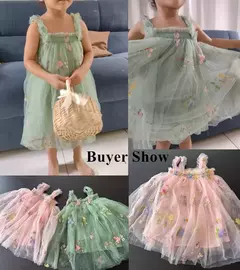 Imagem do Vestido Borboleta 3D para Bebé Menina, Roupa Infantil, Festa de Aniversário, Vestidos Luxuosos Elegantes, Roupas Doce Verão, Novo, 1-5Y