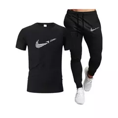 Fato casual com zíper masculino, secagem rápida, marca esportiva, verão, novo
