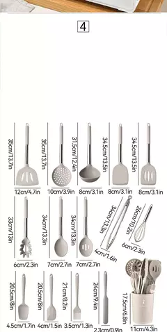 Conjunto De Utensílios De Cozinha De Silicone Preto, Panelas Antiaderentes, Punho De Aço Inoxidável, Espátula, Batedores De Ovo, Acessórios De Utensílios De Cozinha, 15Pcs na internet