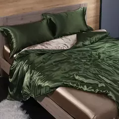 Luxo Satin Bedding Set Capa de edredão com fronha Estilo Europeu King Queen Size Confortável Bed Set Covers Folha de linho