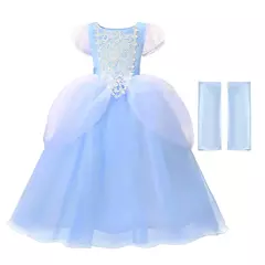 Crianças cosplay traje menina verão pageant lantejoulas fantasia crianças cinderela carnaval roupas princesa vestido de aniversário 3-10 ano - Wolf Magazine